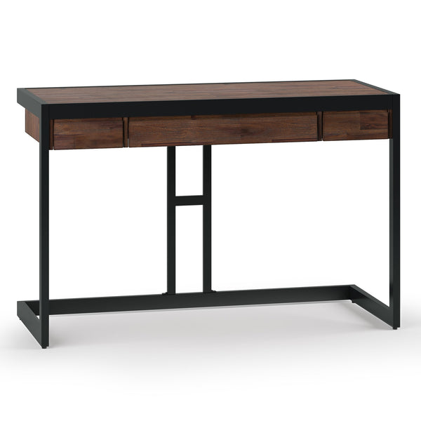 English Elm Erina Small Desk - Industrial-Contemporary Acacia Wood With Distressed Charcoal Finish & Storage B136P158630