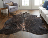 Feizy Rugs Ellyse Cowhide Hand Made Cabin & Lodge Rug Brown Large