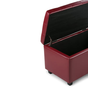 English Elm Cosmopolitan Red Storage Ottoman - Stylish Faux Leather, Child-Safe, Multi-Functional Seating & Storage B136P159773