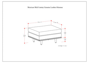 English Elm Morrison Ottoman In Sienna Genuine Leather - Handcrafted Mid-Century Elegance For Your Living Space B136P159249