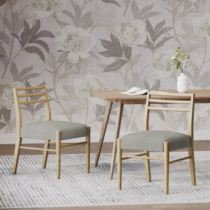 English Elm Christopher Knight Home® - DINING Chair Set of Two Farmhouse Ladder Back Upholstered Rubberwood Seats with Tapered Legs for Cozy Appeal Grey 73988.00GRY