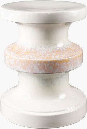 Surya Osambela 18"H Ceramic Garden Stool - Stylish End Table For Indoor & Outdoor Use, Easy To Maintain Top, Coral Ceramic,Ceramic Oba001-181313