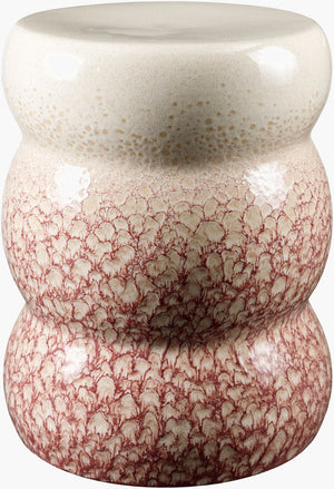 Surya Osambela 18"H Ceramic Garden Stool - Stylish End Table For Indoor & Outdoor Use, Easy To Maintain Top, Coral Ceramic,Ceramic Oba004-181313