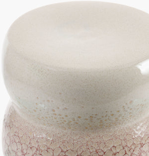 Surya Osambela 18"H Ceramic Garden Stool - Stylish End Table For Indoor & Outdoor Use, Easy To Maintain Top, Coral Ceramic,Ceramic Oba004-181313