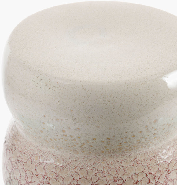 Surya Osambela 18"H Ceramic Garden Stool - Stylish End Table For Indoor & Outdoor Use, Easy To Maintain Top, Coral Ceramic,Ceramic Oba004-181313