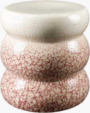 Surya Osambela 18"H Ceramic Garden Stool - Stylish End Table For Indoor & Outdoor Use, Easy To Maintain Top, Coral Ceramic,Ceramic Oba005-151414