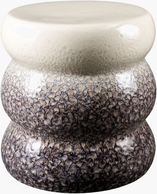 Surya Osambela 18"H Ceramic Garden Stool - Stylish End Table For Indoor & Outdoor Use, Easy To Maintain Top, Blue,Base, Blue Ceramic,Ceramic Oba006-151414