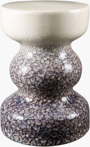 Surya Osambela 18"H Ceramic Garden Stool - Stylish End Table For Indoor & Outdoor Use, Easy To Maintain Top, Blue,Base, Blue Ceramic,Ceramic Oba008-181212