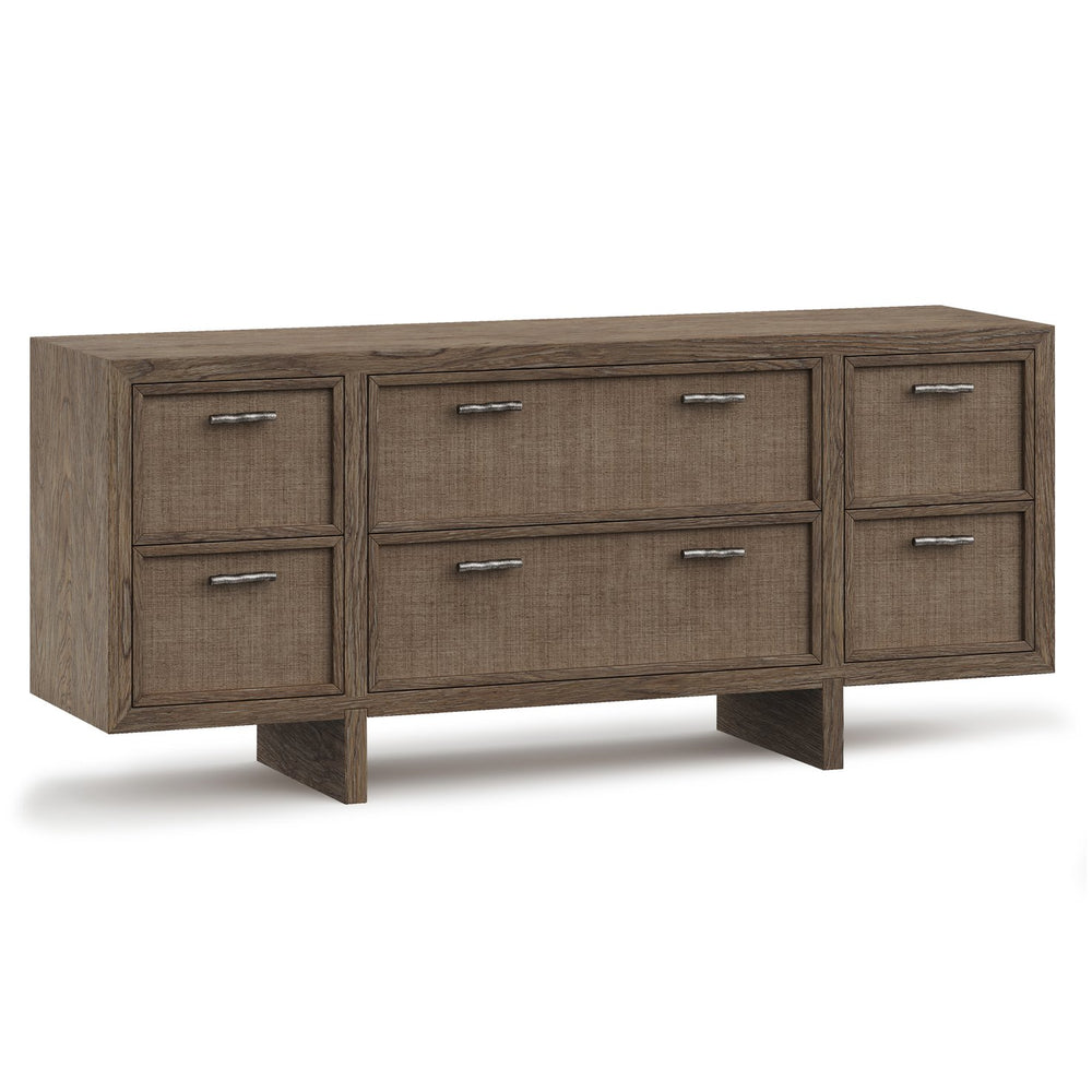 Bernhardt Bernhardt Casa Paros Sculptural Dresser 76" — Floating Playa Finish, Woven Fronts, Soft-Close Drawers 317053