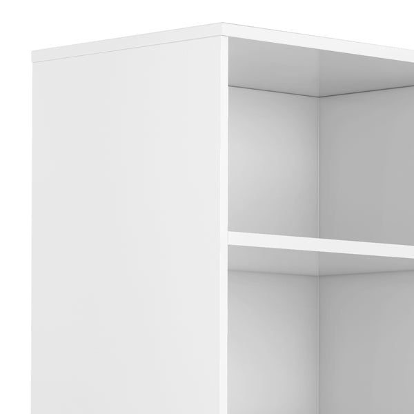 English Elm Harper Mid-Century Modern Bookcase With Adjustable Shelves & Drawer - Vintage White Storage Solution B136P158717