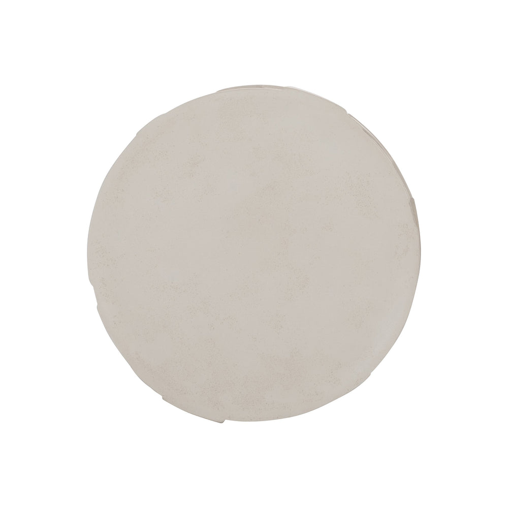 Bernhardt Bernhardt Zina Stonecast Accent Table — Sculptural Cylindrical Side Table With Carved Plinth Base, 20" 309123