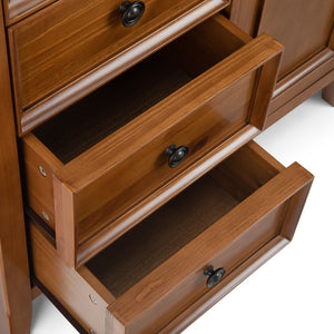 English Elm Amherst Medium Storage Cabinet - Stylish Solid Wood Design With Four Drawers & Adjustable Shelves B136P159433