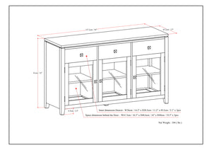 English Elm Cosmopolitan Sideboard Buffet - Handcrafted Mahogany Elegance With Ample Storage & Modern Design B136P158547