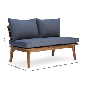 English Elm Christopher Knight Home® - BALMORAL Loveseat Patio Acacia Wood Teak Finish with Weather‑Resistant Gray Cushions, Mid‑Century Charm 62248.00