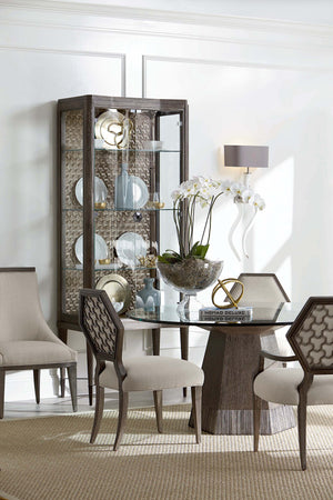 A.R.T. Furniture Geode Gem Sling Dining Chair - Contemporary Comfort With Kona Finish And Stylish Exposed Wood Details Gray, Brown Pine Solids And Flat Cut Oak Veneers 238204-2303