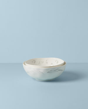 Lenox Oyster Bay 2-Piece Nesting Serving Bowls White, WHITE PORCELAIN 894096
