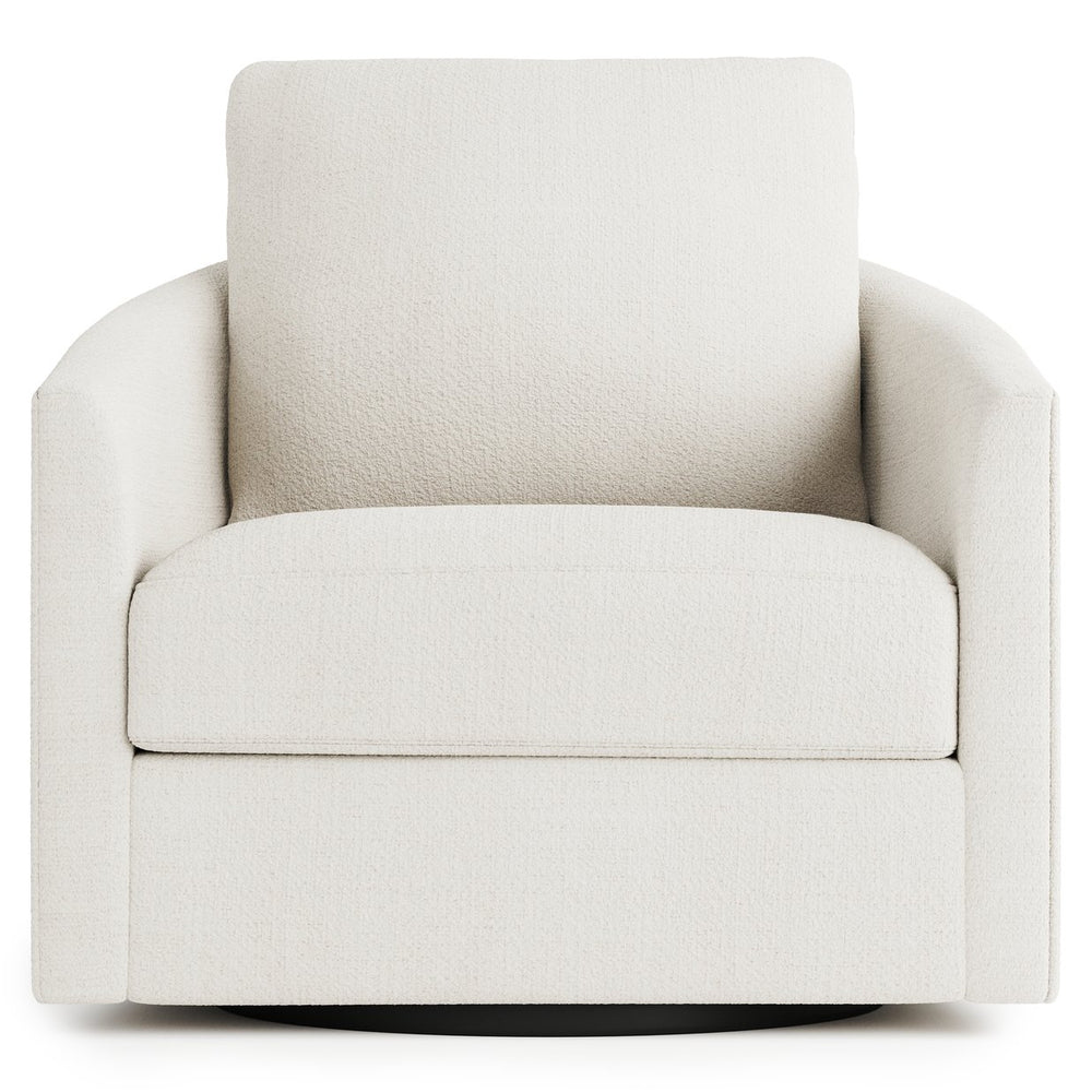 Bernhardt Bernhardt Astoria Swivel Chair In White Fabric — Plush Spring-Down Cushion, Refined Curves, Effortless Rotation N9022SA