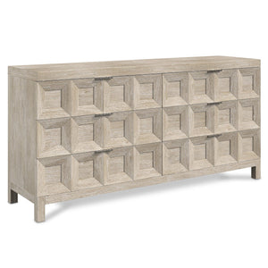Bernhardt Bernhardt Prado Dresser — Tawny Solid Ash & White Oak, 6 Sculptural Coffered Drawers, Rustic-Modern Style 324051A