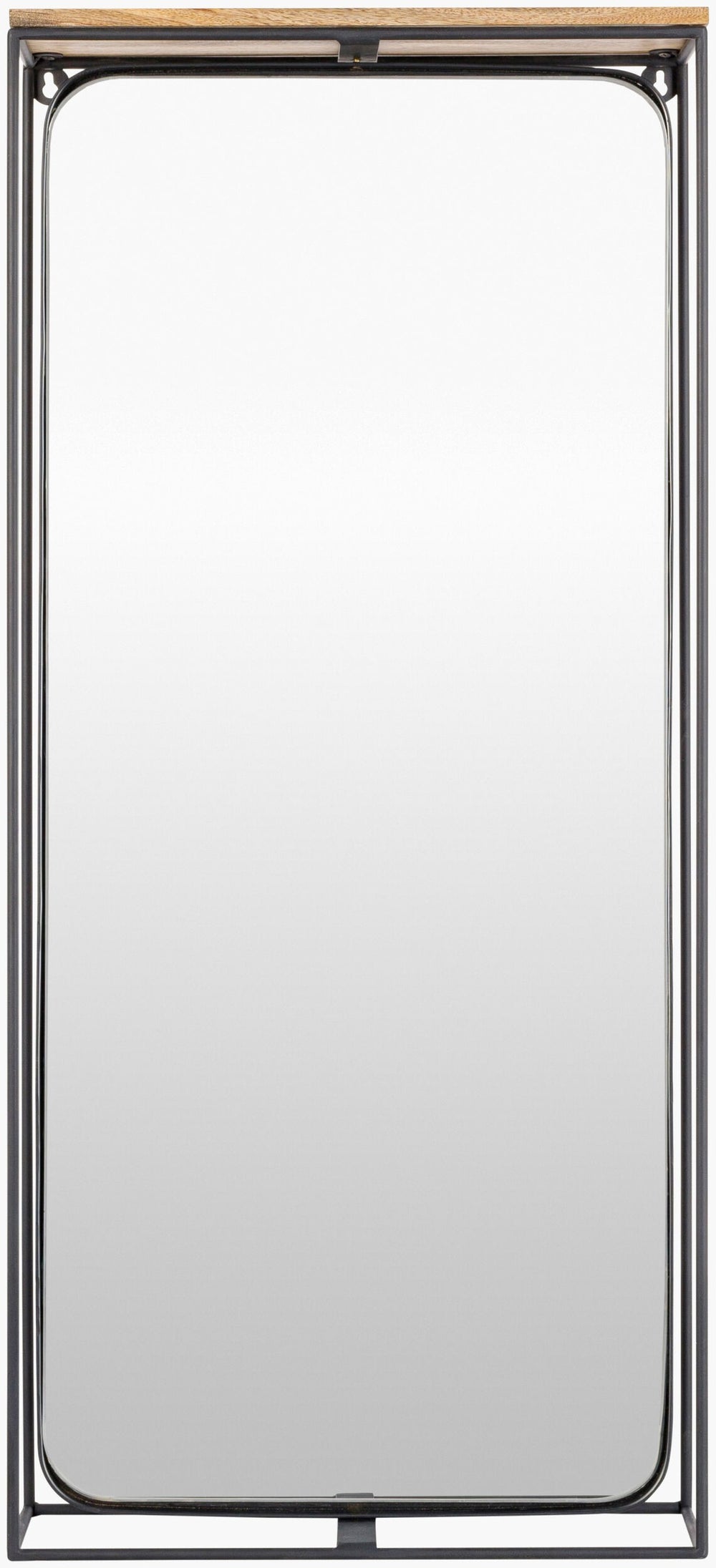 Surya Obsidian 34" Modern Accent Mirror - Versatile Horizontal/Vertical Design, Iron Frame, Imported Elegance Frame, Black Iron Obs001-1937