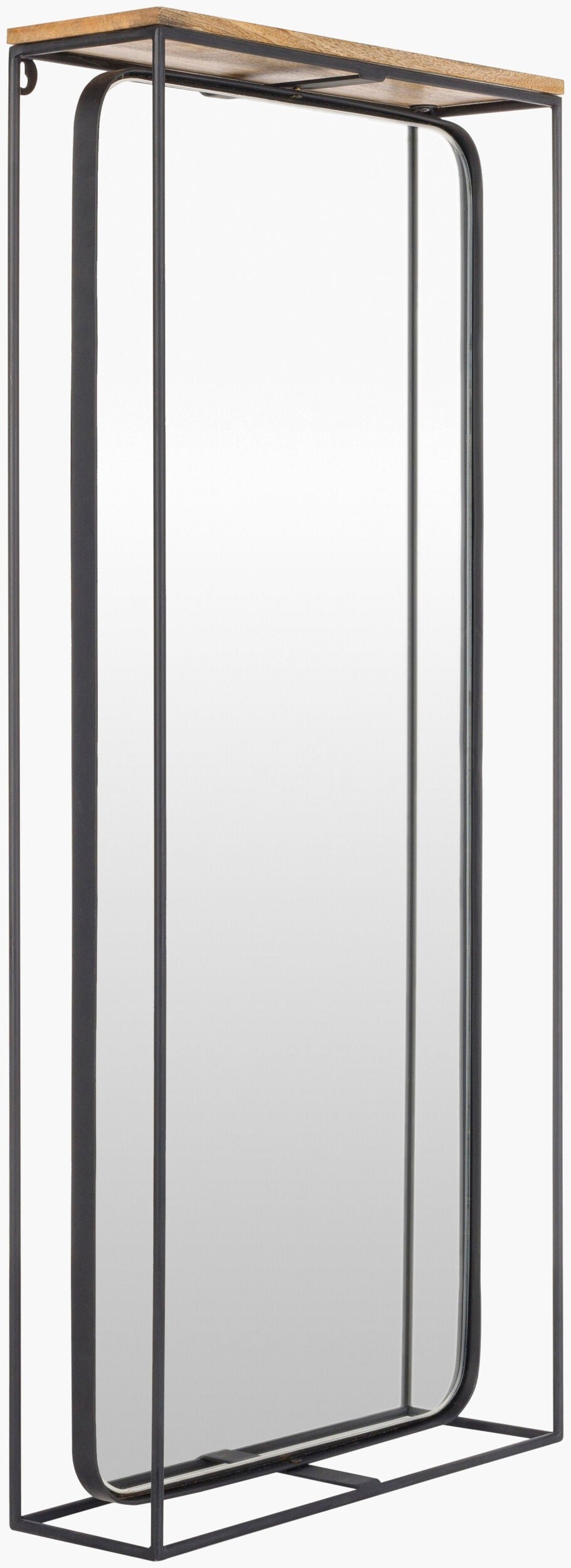 Surya Obsidian 34" Modern Accent Mirror - Versatile Horizontal/Vertical Design, Iron Frame, Imported Elegance Frame, Black Iron Obs001-1937