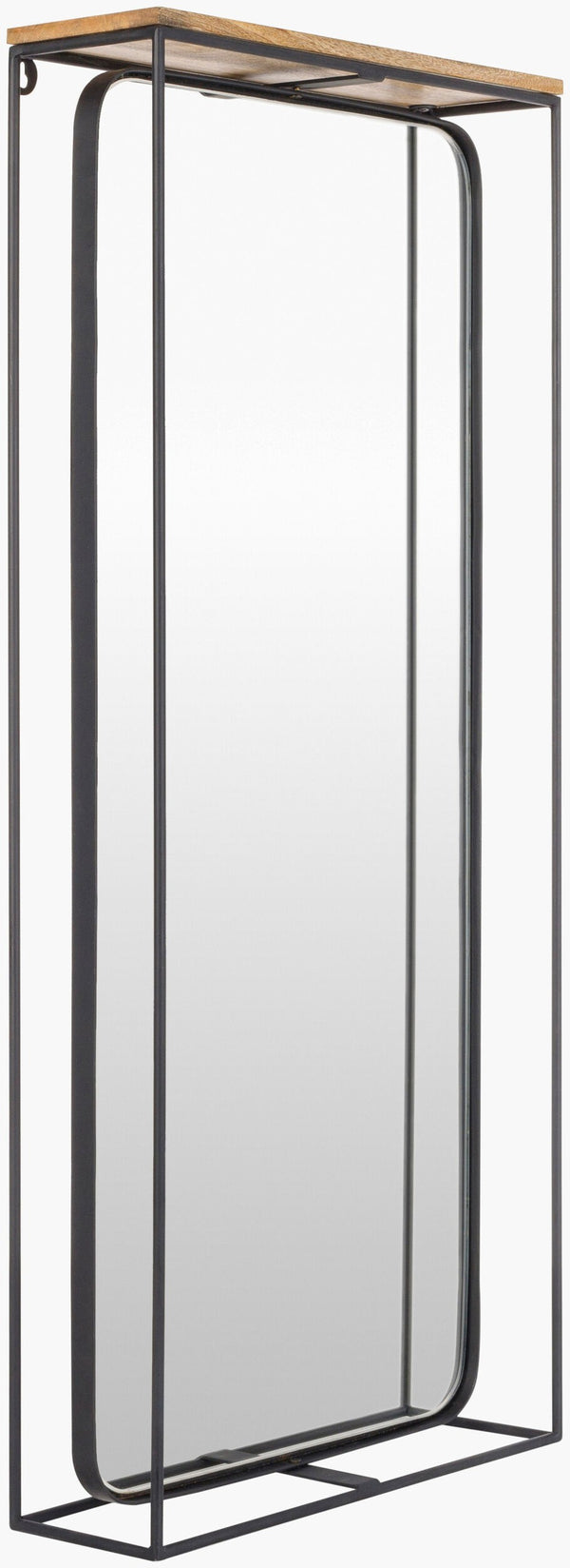 Surya Obsidian 34" Modern Accent Mirror - Versatile Horizontal/Vertical Design, Iron Frame, Imported Elegance Frame, Black Iron Obs001-1937