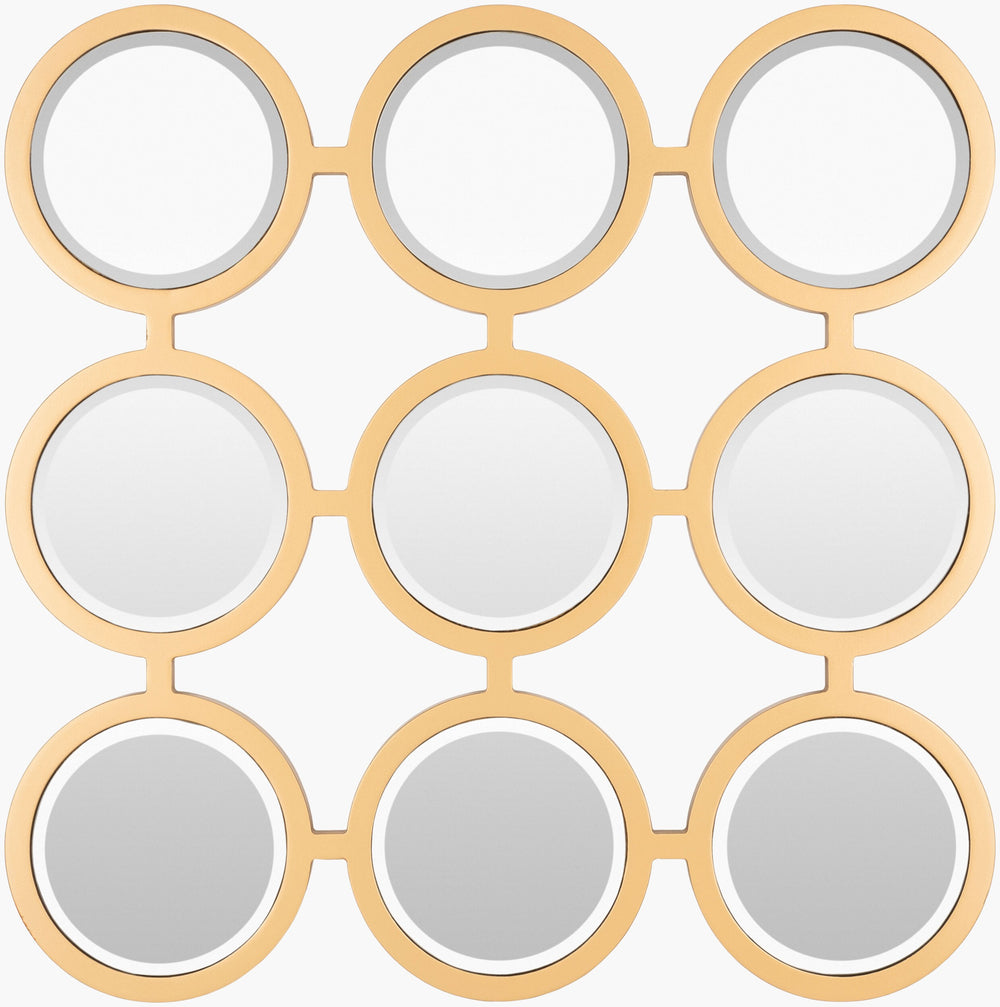 Surya Orbit 24" Modern Decorative Mirror – Stylish Home Accent For Revitalizing Your Decor Space Frame, Gold Manufactured Wood Obt001-2424