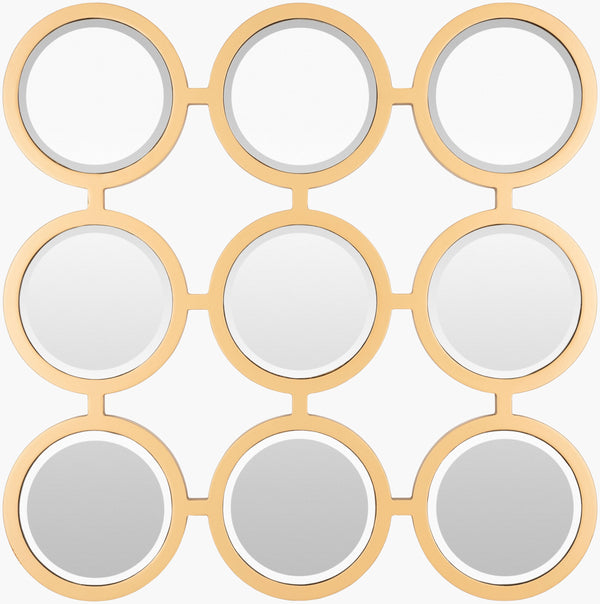 Surya Orbit 24" Modern Decorative Mirror – Stylish Home Accent For Revitalizing Your Decor Space Frame, Gold Manufactured Wood Obt001-2424