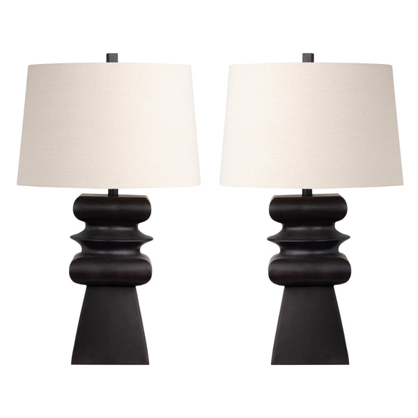 Crestview Collection 31"H Zane Contemporary Resin Table Lamp With Sculptural Design & 3-way Socket For Versatile Lighting   Cvavp2047b