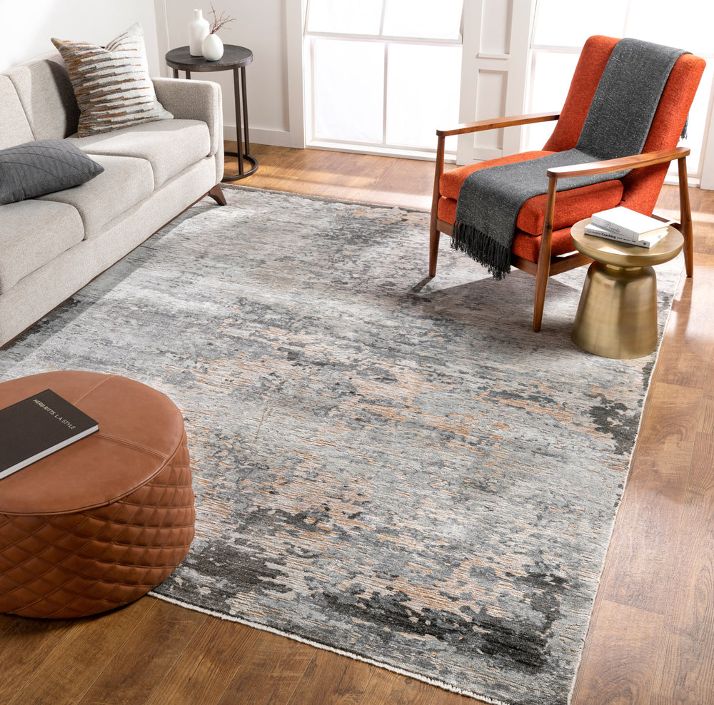 Ocean OCE-2300 6' x 9' Handmade Rug OCE2300-69  Taupe, Light Gray, Brown, Oatmeal, Black Surya
