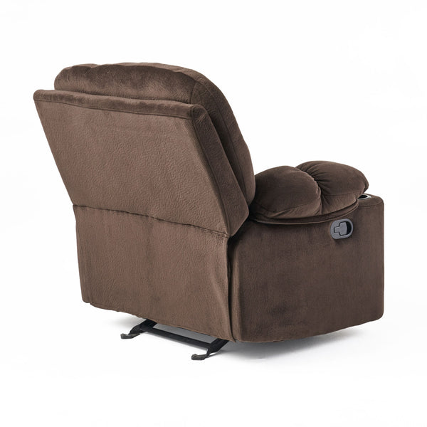English Elm Christopher Knight Home® - Luxurious Manual Recliner Chair with Skin-Friendly Fabric, Dual Cup Holders, Ergonomic Padded Comfort Chocolate 57578.00CHO