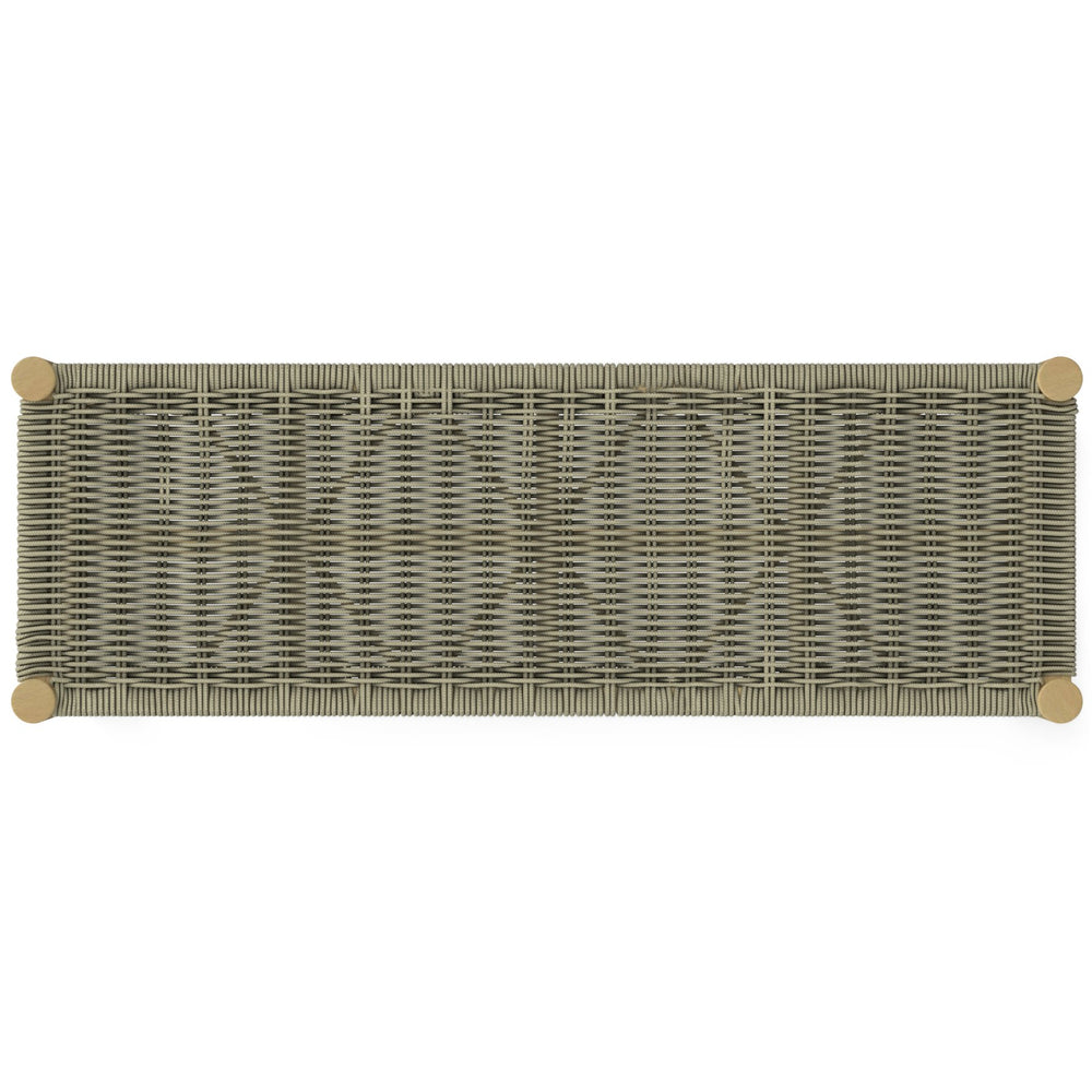 English Elm Dahlia Outdoor Indoor Bench - Handcrafted Acacia Wood With Weather-Resistant Natural Taupe Rope B136P159358