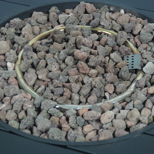 English Elm Octagon Iron Propane Fire Pit with Open Slat Design for Patio Gatherings 66596.00BLK-50K