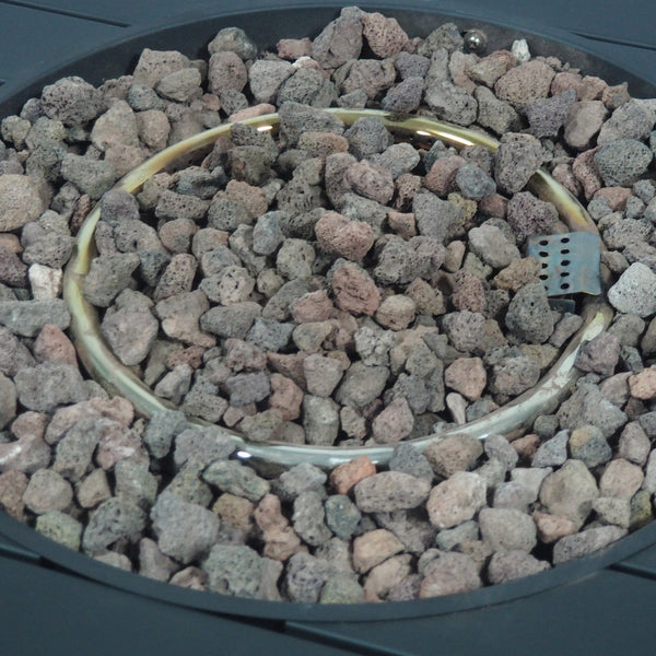 English Elm Octagon Iron Propane Fire Pit with Open Slat Design for Patio Gatherings 66596.00BLK-50K