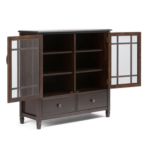 English Elm Connaught Tall Storage Cabinet - Elegant British Colonial Design In Dark Chestnut Brown Finish B136P158127