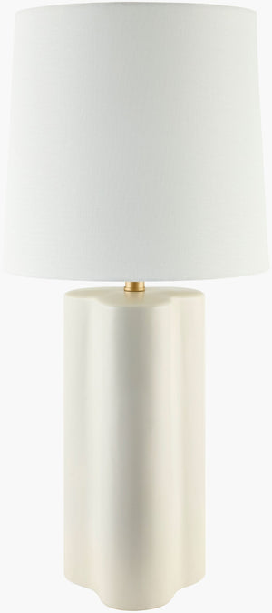 Livabliss Ocana Ceramic Art Deco Table Lamp with Linen Shade and Iron Finial Accent OCN-002