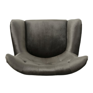 English Elm Arm Chair Tufted Velvet Wingback with Oak Frame and Tapered Legs for Living Room 56589.00NVLTGRY