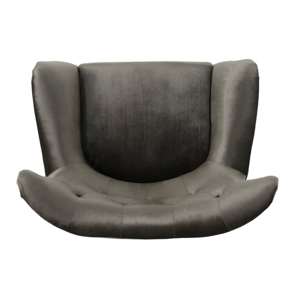 English Elm Arm Chair Tufted Velvet Wingback with Oak Frame and Tapered Legs for Living Room 56589.00NVLTGRY