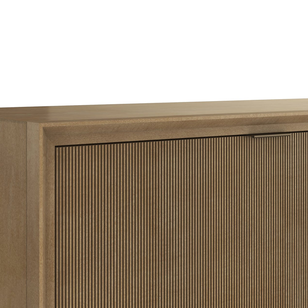 A.R.T. Furniture Loft Entertainment Console - Classic Contemporary Design With Stylish Vertically Grooved Doors Brown Material(S), Poplar,Rubberwood,Figured Maple 335422-1911