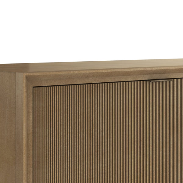 A.R.T. Furniture Loft Entertainment Console - Classic Contemporary Design With Stylish Vertically Grooved Doors Brown Material(S), Poplar,Rubberwood,Figured Maple 335422-1911