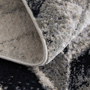 Feizy Rugs Micah Modern Low Pile Chevron Area Rug - Soft, Stain Resistant, Perfect For High Traffic Spaces Black,Gray,Silver Polyester,Polypropylene 6943048fgryslvg22