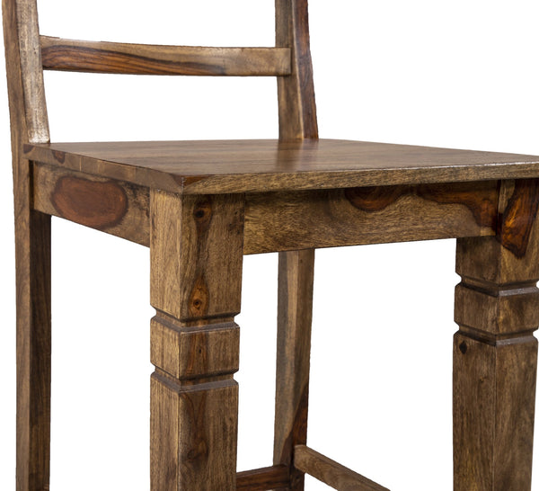 Porter Designs Taos Solid Sheesham Wood Counter Chair Set - Artisan Crafted Elegance For Your Home Brown Wood 07-196-02-9026h
