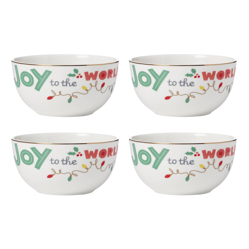 Lenox Snoopy Christmas All-Purpose Bowls, Set of 4 Multi, IVORY PORCELAIN 896322