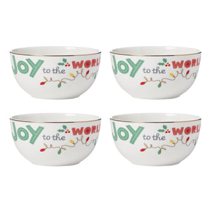 Lenox Snoopy Christmas All-Purpose Bowls, Set of 4 Multi, IVORY PORCELAIN 896322