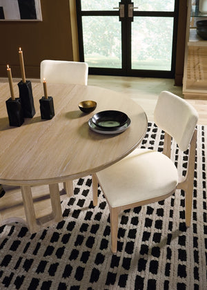 Hooker Furniture Banyon Banyon Bay Upholstered Side Chair — Klismos Curved Back, Levi Oyster Comfort, Desert Oak Rustic Finish 6081-75410-82