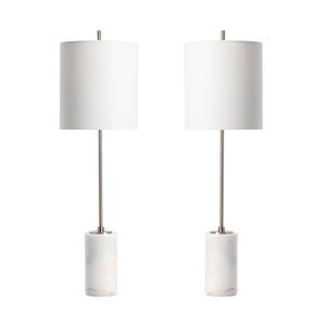 Crestview Collection 31.5"H Elegant Barble & Metal Table Lamp Set - Modern Design With Marble Base & 3-way Switch, 2pk   Cvamb0018