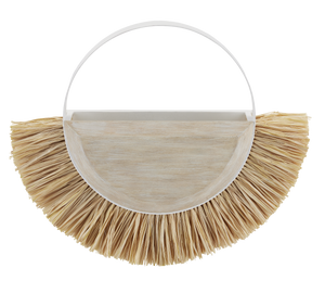 Seychelles Wall Sconce - Bohemian Wrought Iron Light with Raffia Accents for Coastal Elegance