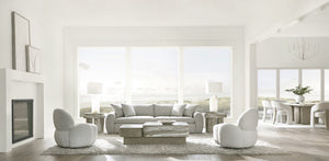 Bernhardt Bernhardt Arcadia Side Table With Faux Stone Kalta Top, Sculptural Totemic Legs, Rustic-Modern Charm 334123