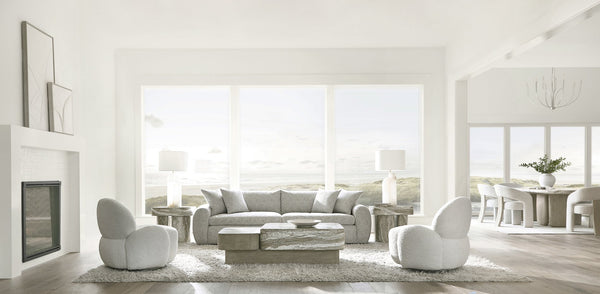 Bernhardt Bernhardt Arcadia Side Table With Faux Stone Kalta Top, Sculptural Totemic Legs, Rustic-Modern Charm 334123