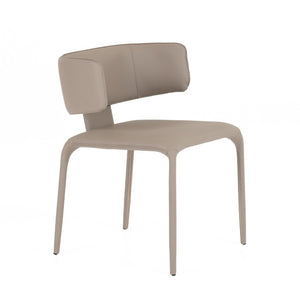 VIG Furniture Odessa Grey Vegan Leather Dining Chair — Contoured Wingback, Slim Metal Legs, Stackable, Ergonomic Comfort VGHM-112-PVC-GRY