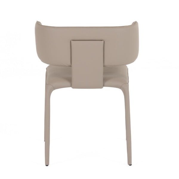 VIG Furniture Odessa Grey Vegan Leather Dining Chair — Contoured Wingback, Slim Metal Legs, Stackable, Ergonomic Comfort VGHM-112-PVC-GRY